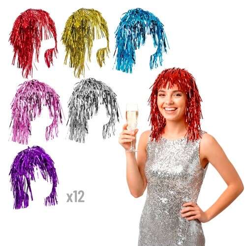 SET OF 12 PARTY WIGS "RAFFAELLA"
