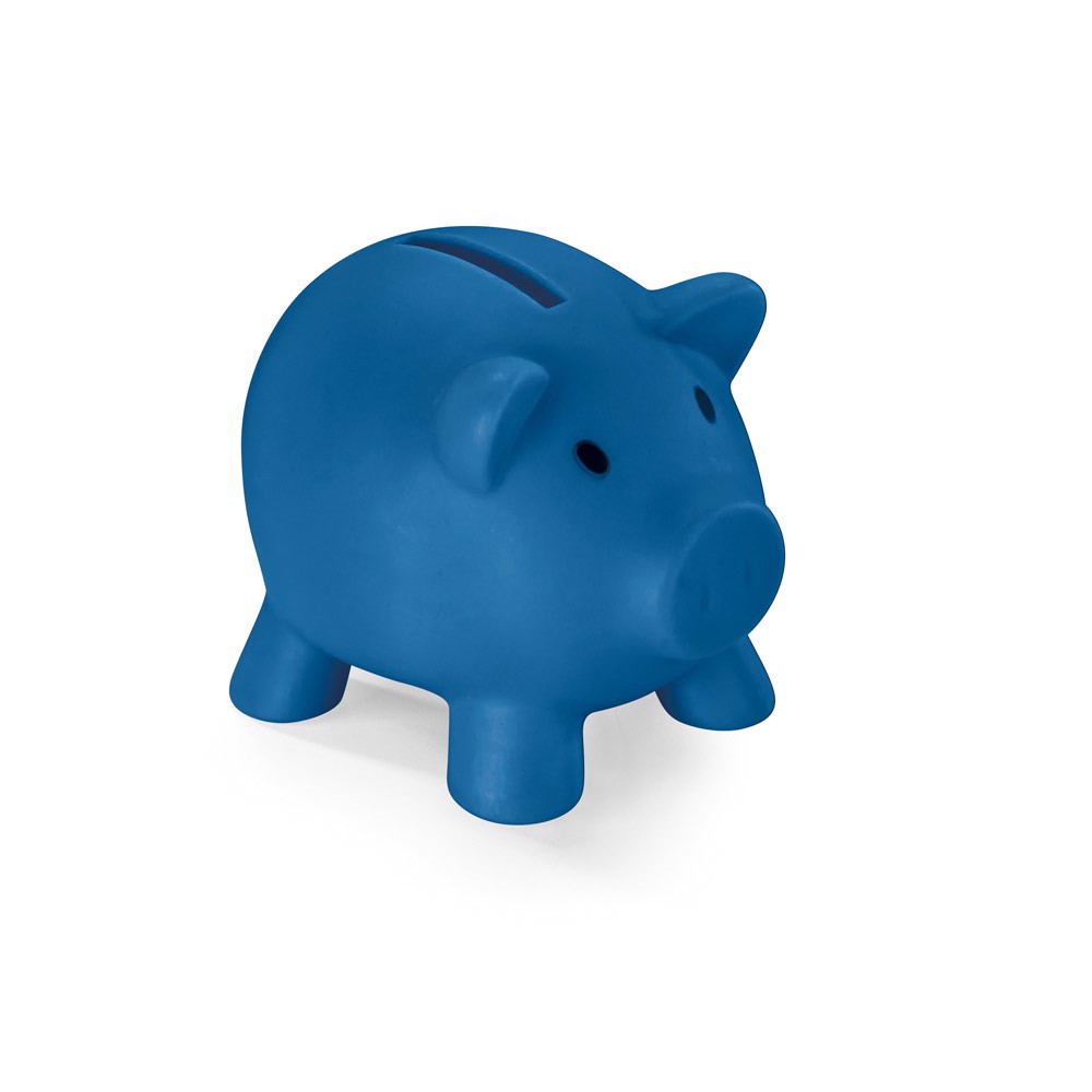 PIGGY. Piggy bank in PVC - Blue