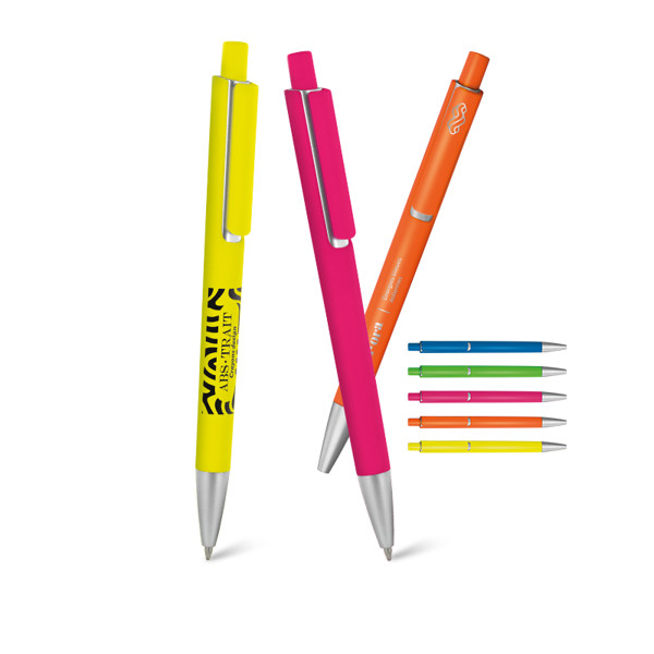 STYLO BILLE ECRITURE NOIRE CORPS ET CLIP PLASTIQUE - Jaune