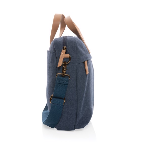 Impact AWARE™ 16 oz. recycled canvas laptop bag - Blue