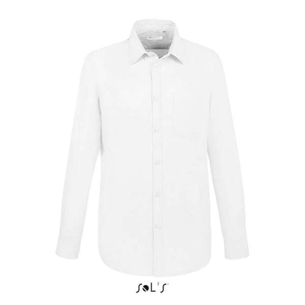 Sol's Boston Fit - Long Sleeve Oxford Men's Shirt - White / XL