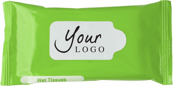 Plastic bag with 10 wet tissues - White