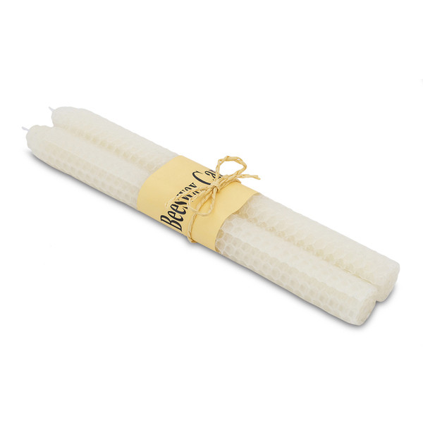 Biella set of 2 long beeswax candles