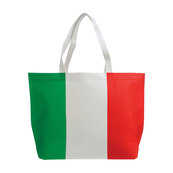 Non-Woven Thermowelved Shopping Bag With Gusset, Long Handles With Tricolor Printing - Tricolourit