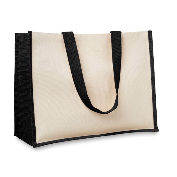 Jute and canvas shopping bag Campo De Fiori - Black