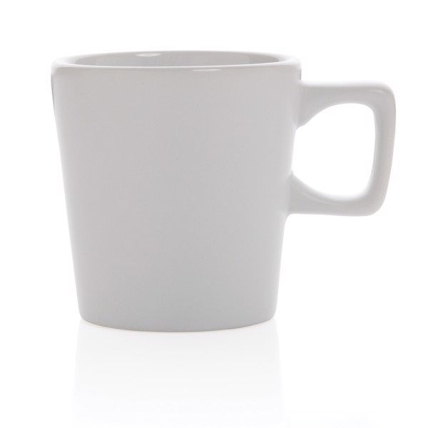 Moderne Keramik Kaffeetasse, 300ml - Weiß / Weiß