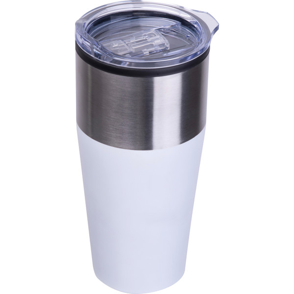 Double walled drinking cup, 600 ml JORDAN - White