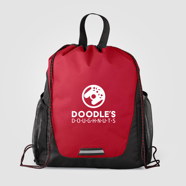 Jotun Recycled Polyester Pocketed Drawstring Bag - 10 L - Red / Silkscreen