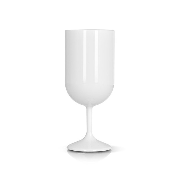 VERRE A PIED EN PLASTIQUE REUTILISABLE TRITAN 18 cl RAS BORD - Blanc opaque