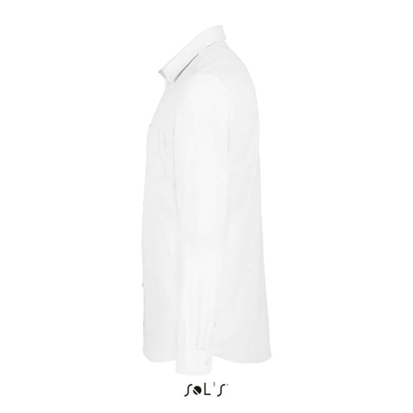 Sol's Boston Fit - Long Sleeve Oxford Men's Shirt - White / XL