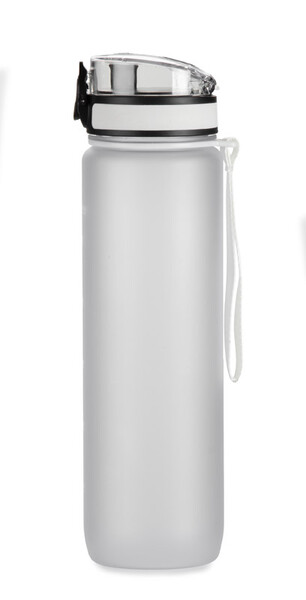 Motivational water bottle 1000 ml MOTIVA - white