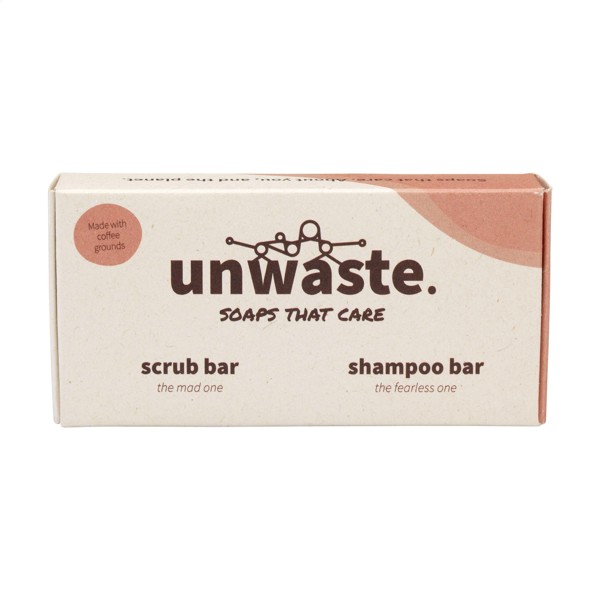 Unwaste Duopack Scrub & Shampoo bar Koffieolie