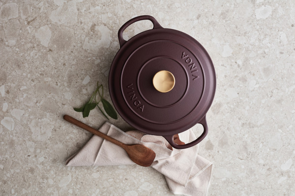 VINGA Monte enameled cast iron pot 5.5L - Burgundy