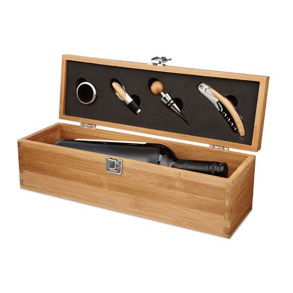Wein-Set in Bambus-Box Tardor