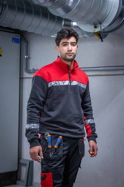 7102 1/2 ZIP SWEATSHIRT PGL Grey/Black XXL