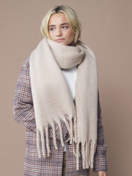Fluffy Scarf - Natural Stone