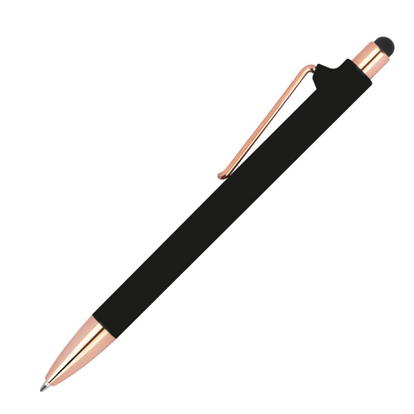 LENA Pogumované guľôčkové pero - Black