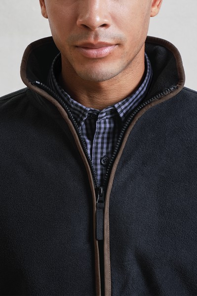 Men's 'Artisan' Fleece Jacket - Moss Green / Brown / XL