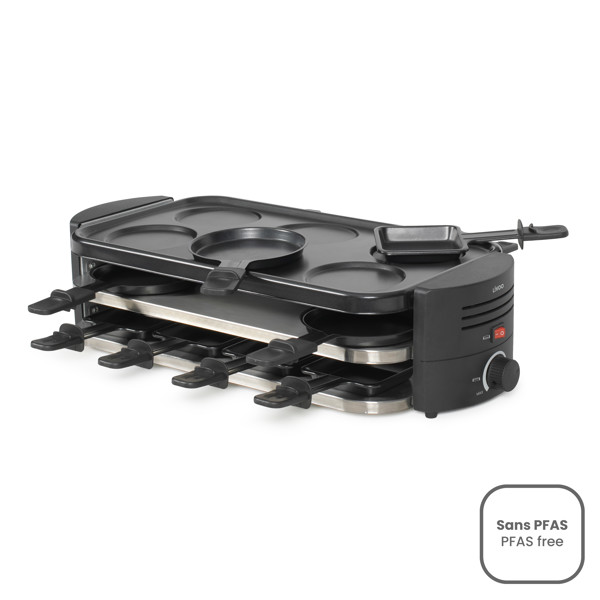 Appareil à raclette, pizzas et crêpes 8 personnes