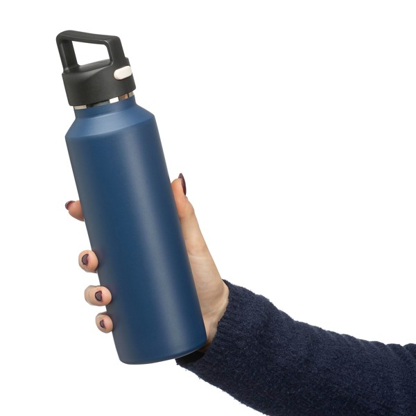 Gerecyclede roestvrijstalen dubbelwandige fles (600 ml) Mace - wit
