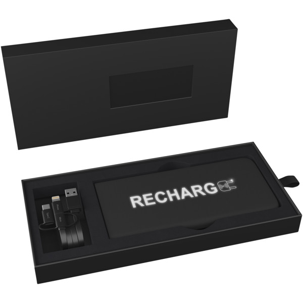 SCX.design P15 5000 mAh Powerbank mit Leuchtlogo - schwarz