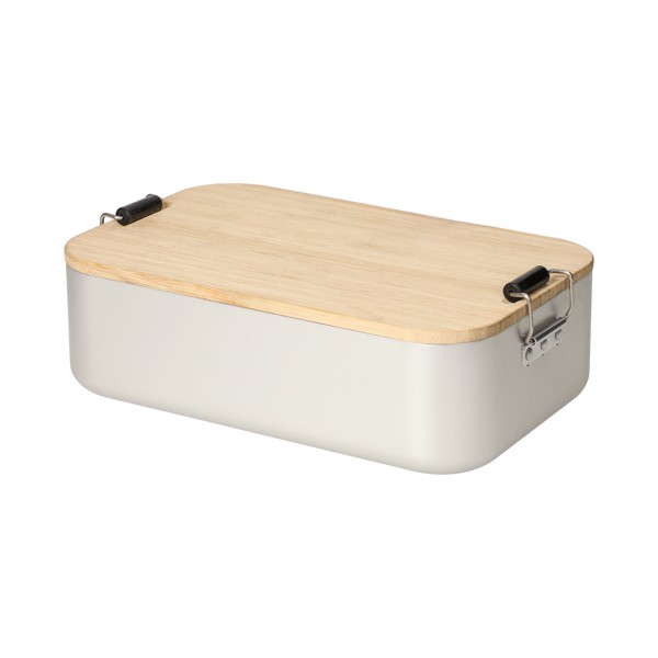 Lunch Box "Bamboo", Large - Silver / Natural