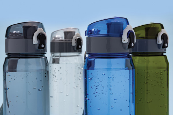 Yide lockable rPET sport bottle, 600ml - Transparent