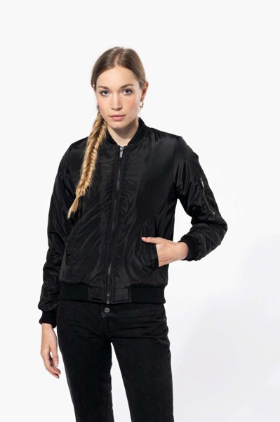 Ladies' Bomber Jacket - Black / XL