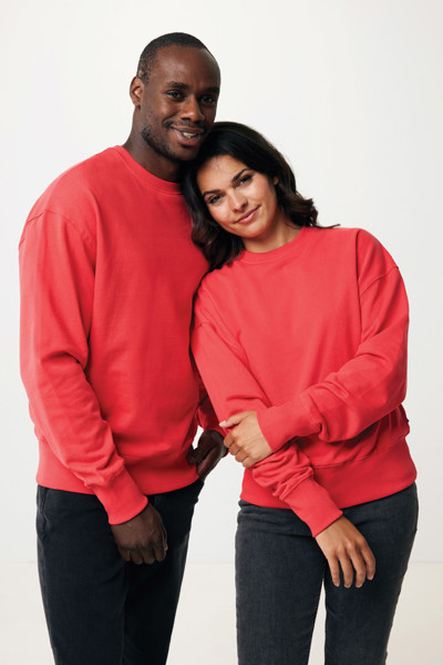 Sweater à col rond en coton recyclé Iqoniq Kruger - Luscious Red / XXXL