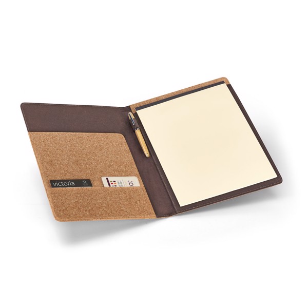 PS - SERPA. A4 cork folder with a block of plain sheets