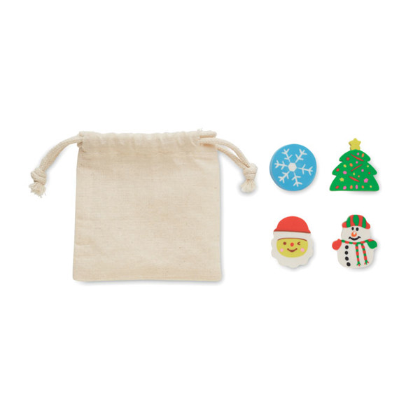 Set of 4 Christmas erasers Rubbies