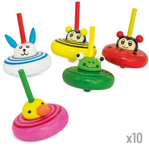 10 SPINNING TOPS SET "NUNNOS"