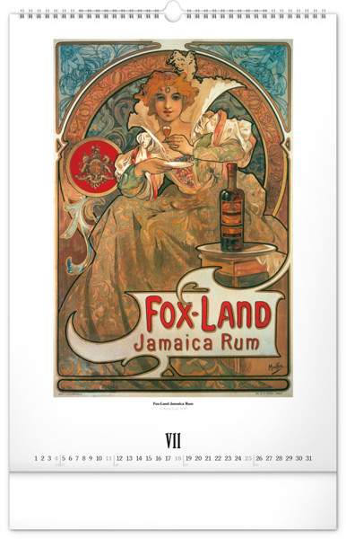 Notique Nástěnný Kalendář Alfons Mucha 2027, 33 x 46 cm