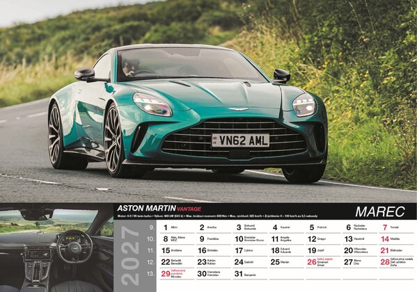 Nástenný Kalendár Fast Cars 2027