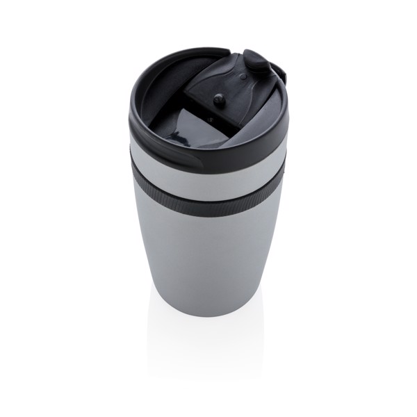 Sierra leak proof vacuum coffee tumbler - Silver / Black