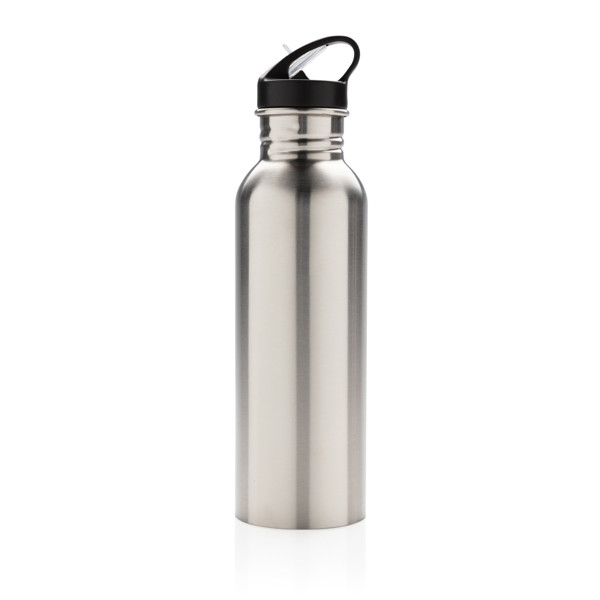 Deluxe Sportflasche aus Edelstahl - Silber