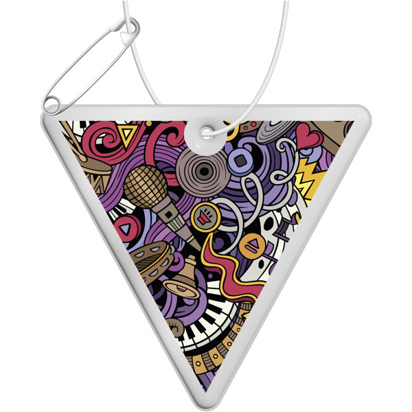 Colgante de PVC reflectante en forma de triángulo invertido "RFX™" - Blanco