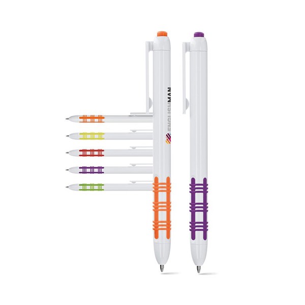 STYLO BILLE PLASTIQUE ECRITOIRE NOIR - Jaune