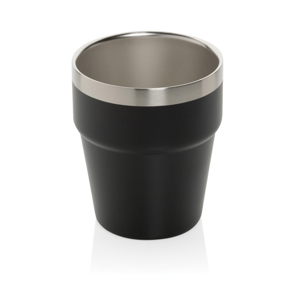 Dvostenska kavna skodelica Clark, 300 ml reciklirano jeklo - Črna