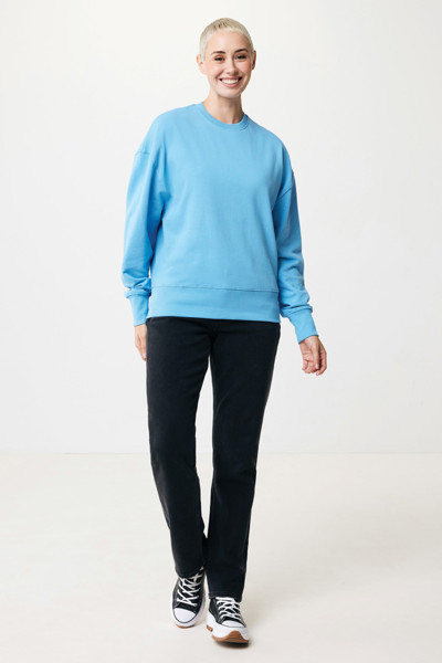 Sweater à col rond en coton recyclé Iqoniq Kruger - Tranquil Blue / XXS