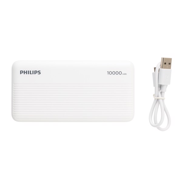 Philips 10.000 mAh slim powerbank, hvid