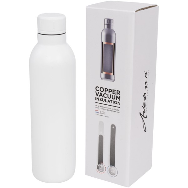Thor 510 ml copper vacuum insulated sport bottle - White