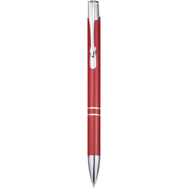 Penna a sfera a scatto Moneta in alluminio (inchiostro nero) - Rosso