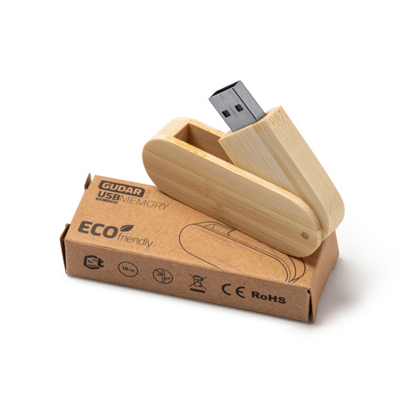 Personalized bamboo USB flash drive 16 GB in eco box