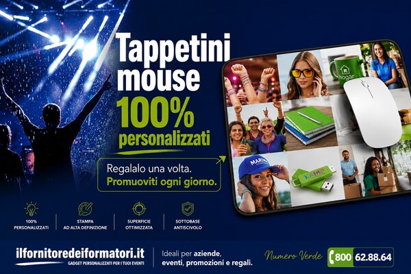 Tappetini mouse 100% personalizzati