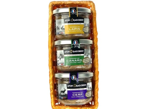 Darčekový kôš "Vidiecke trio", 3x180g Avon&Ragobert