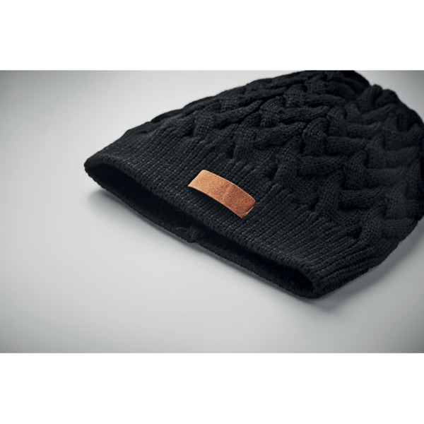 Bonnet tricoté en RPET Katmai - Noir
