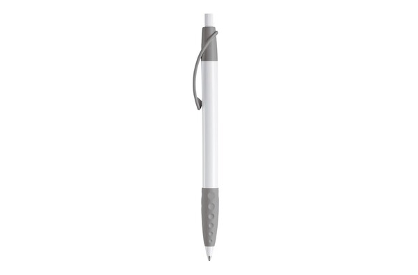 Cosmo ball pen rubber grip HC - White / Silver