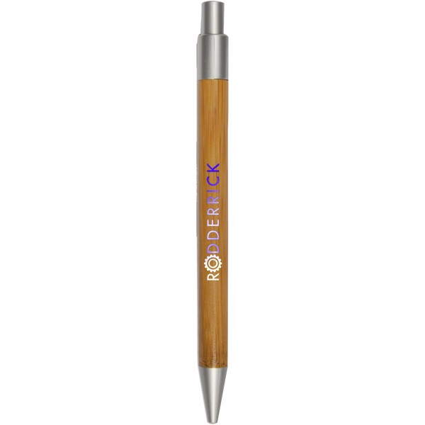 Stylo bille en bambou Borneo (encre noire) - Naturel / Argent