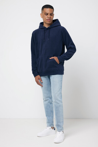 Polaire à capuche en polyester recyclé IQONIQ Trivor - Bleu Marine / L